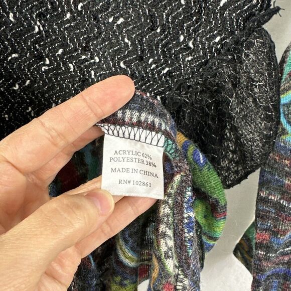 Adore Artsy Mixed Media Patchwork Textured Long Sleeve Tunic Top Womens Size M - Picture 12 of 13